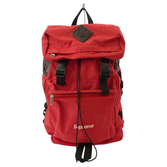 Supreme シュプリーム 09AW RIPSTOP BACKPACK 格子柄 リップストップ バックパック レッド系 ブラック系【中古】