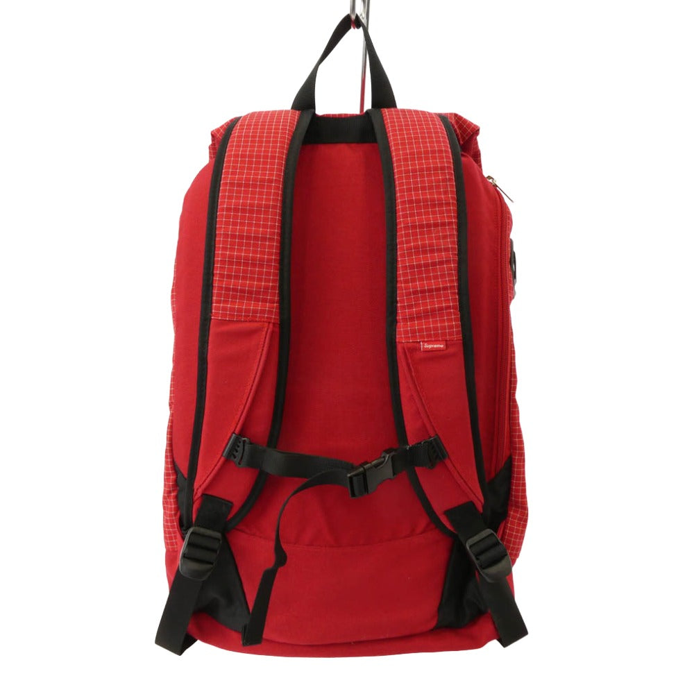 Supreme シュプリーム 09AW RIPSTOP BACKPACK 格子柄 リップストップ バックパック レッド系 ブラック系【中古】