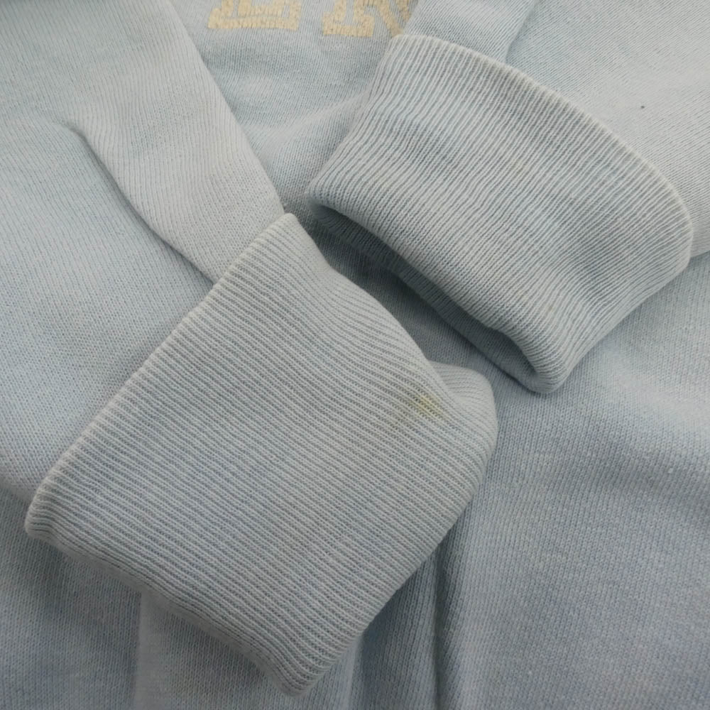 Champion チャンピオン 60s ランタグ COLLEGE PRINT SWEAT SHIRT カレッジ スウェットシャツ スウェット ライトブルー系 L【中古】