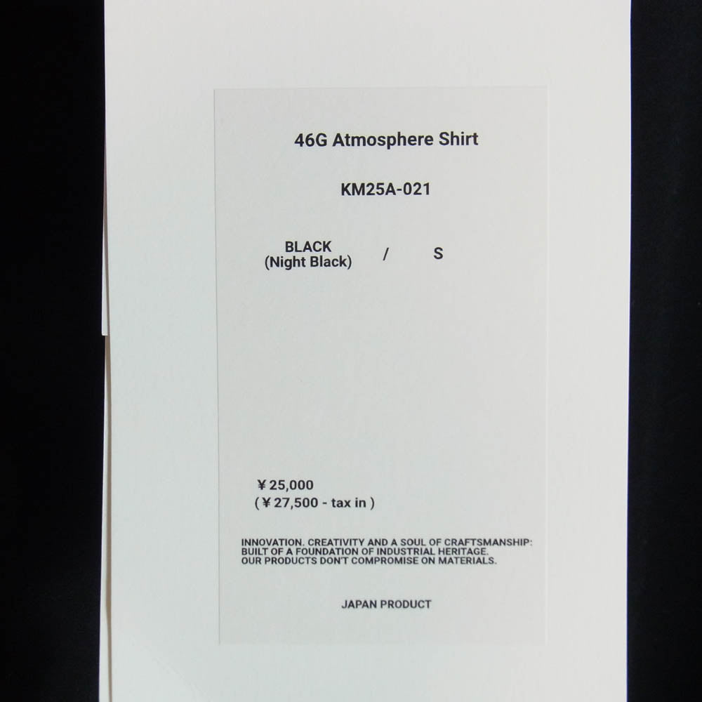 カネマサフィル KM24S-003 46G ATOMOSPHERE SHIRT コットン 長袖シャツ ブラック系 S【極上美品】【中古】