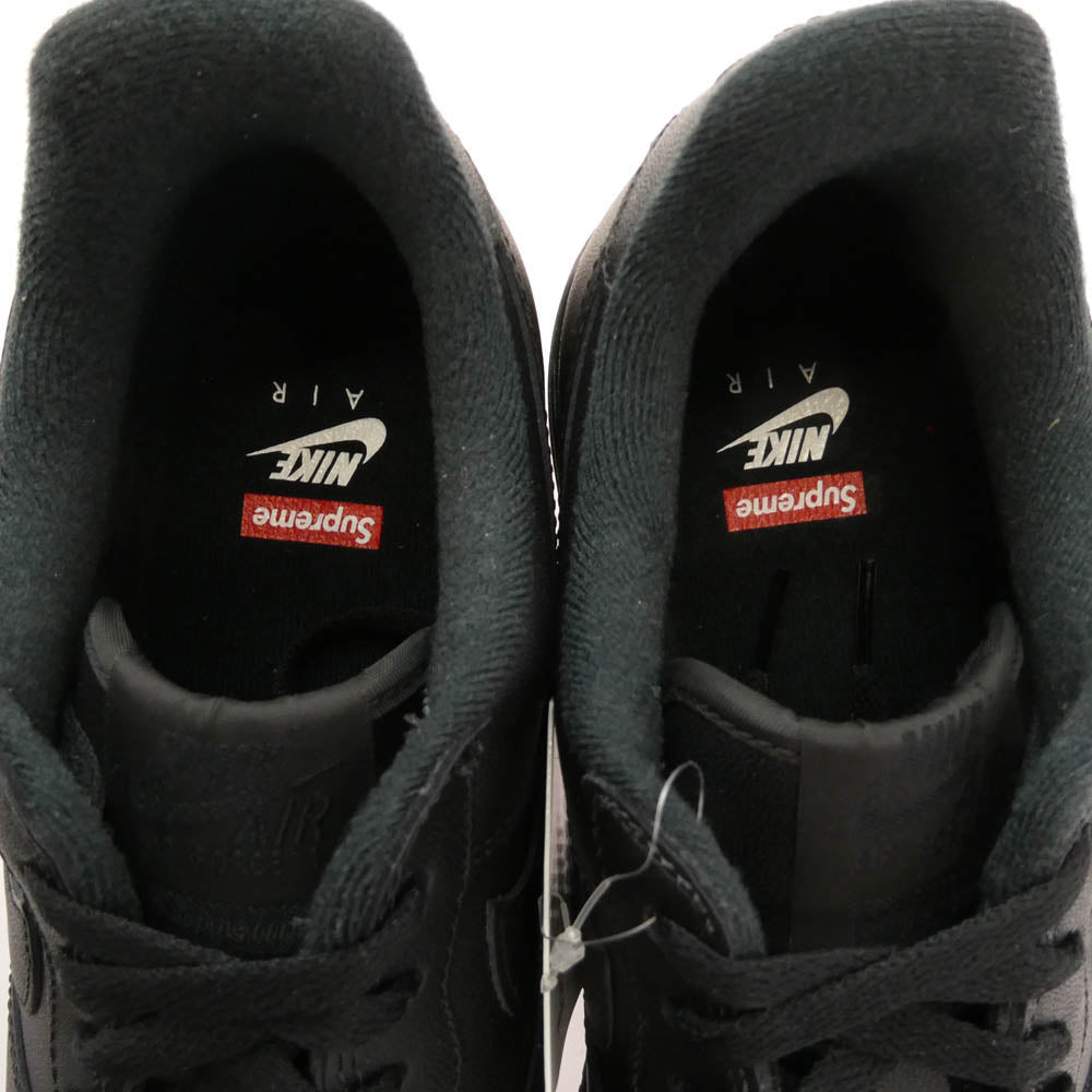 Supreme シュプリーム CU9225-001 × Nike Air Force 1 Low ナイキ AF1 エアフォース ロー ブラック ブラック系 27.5cm【新古品】【未使用】【中古】