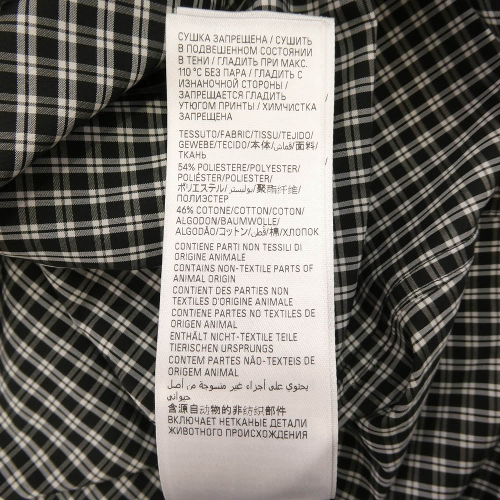 BALENCIAGA バレンシアガ 725377 TLM11 バックロゴ コットンポプリン 長袖 チェック シャツ ブラック系 2【極上美品】【中古】