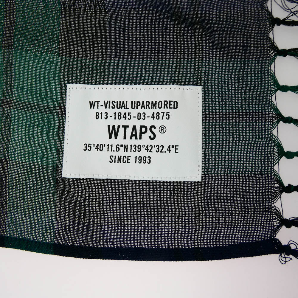 WTAPS ダブルタップス 222BXDT-AC01 WRAP 02 / SCARF / COTTON チェック ストール グリーン系【中古】