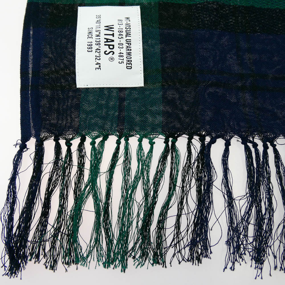 WTAPS ダブルタップス 222BXDT-AC01 WRAP 02 / SCARF / COTTON チェック ストール グリーン系【中古】