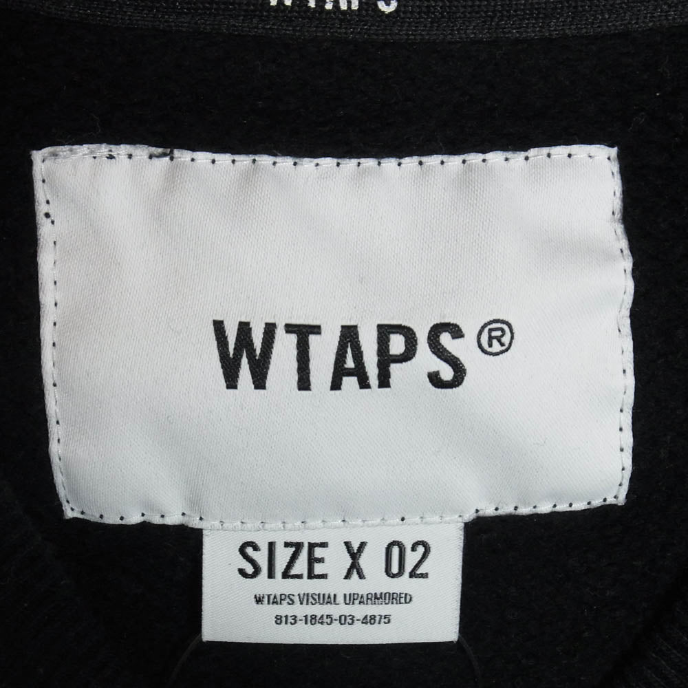 WTAPS ダブルタップス 24AW 242ATDT-CSM22 プルオーバークルーネック スウェット ブラック系 2【中古】