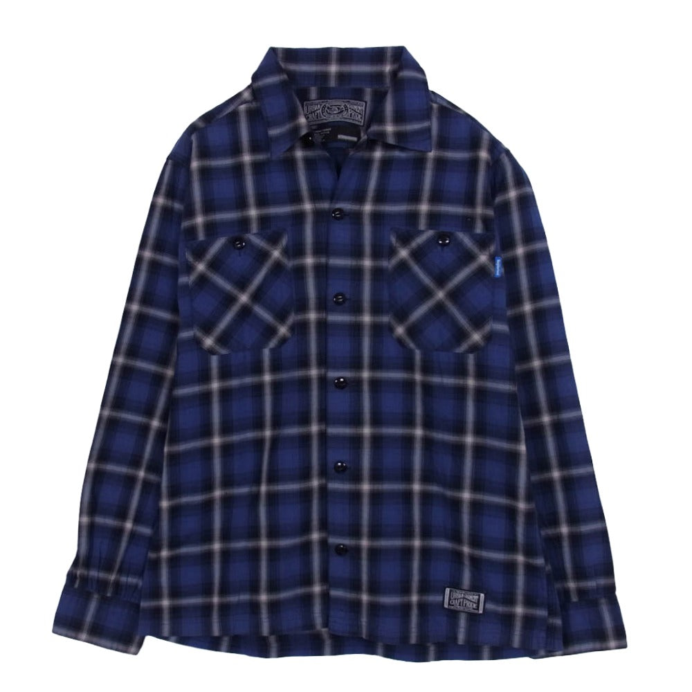 NEIGHBORHOOD ネイバーフッド ARNH-SH-M01 B&C/C SHIRT LS オンブレチェック オープンカラー 長袖シャツ ブルー系 S【中古】
