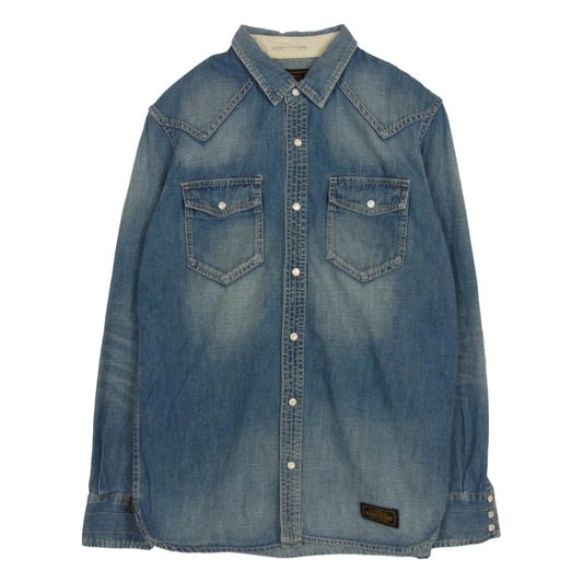 NEIGHBORHOOD ネイバーフッド 16AW 162NYNH-SHM01 RAWHIDE/C-SHIRT LS デニム ウエスタン 長袖 シャツ ブルー系 S【中古】