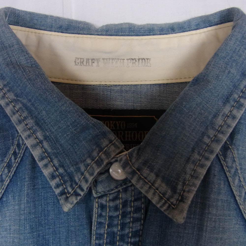 NEIGHBORHOOD ネイバーフッド 16AW 162NYNH-SHM01 RAWHIDE/C-SHIRT LS デニム ウエスタン 長袖 シャツ ブルー系 S【中古】