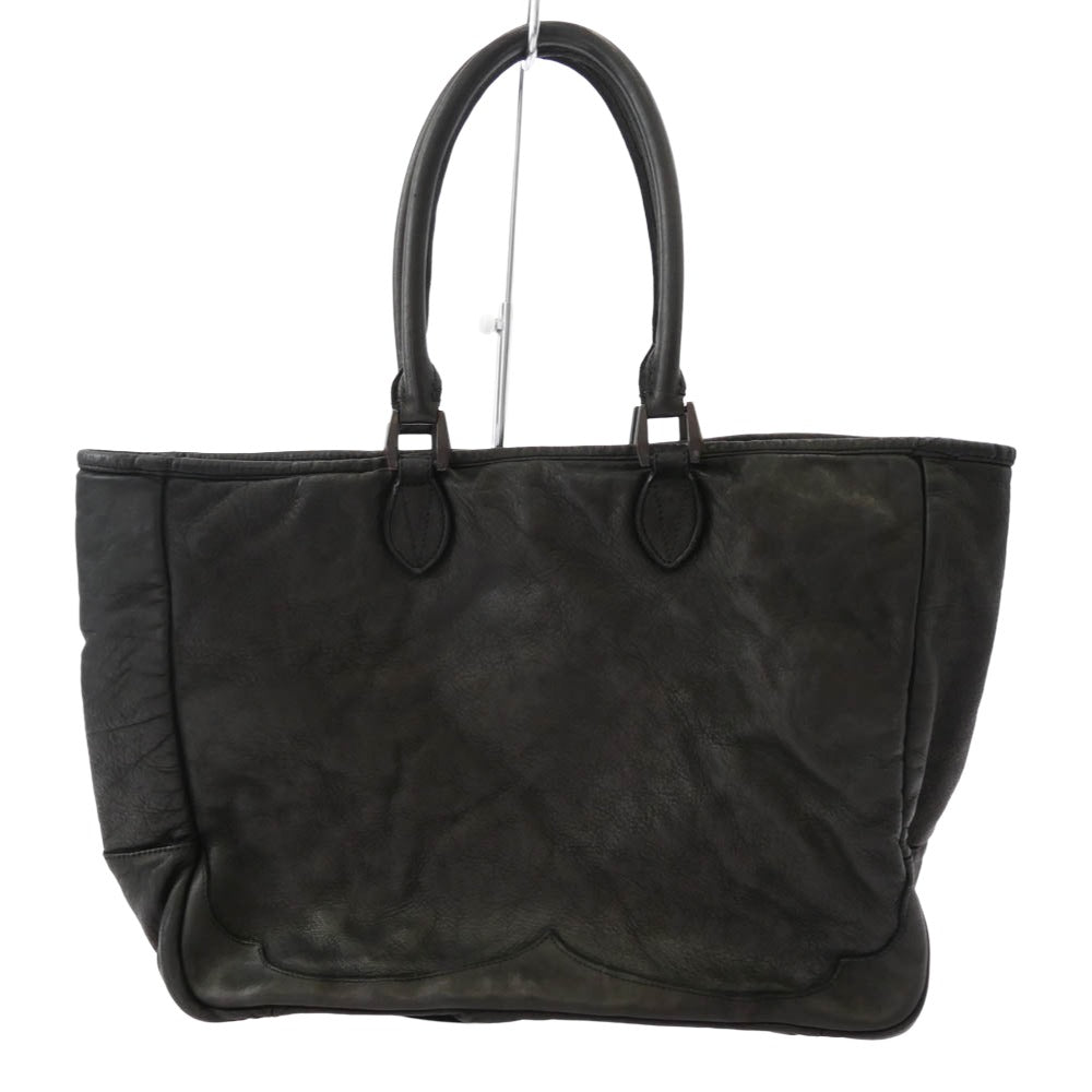 ISAMUKATAYAMA BACKLASH イサムカタヤマバックラッシュ 207-08 JAPAN STEER GARMENT-DYED TOTE-BAG ジャパンステアー タンニン鞣し製品染め トートバッグ ブラック系【中古】