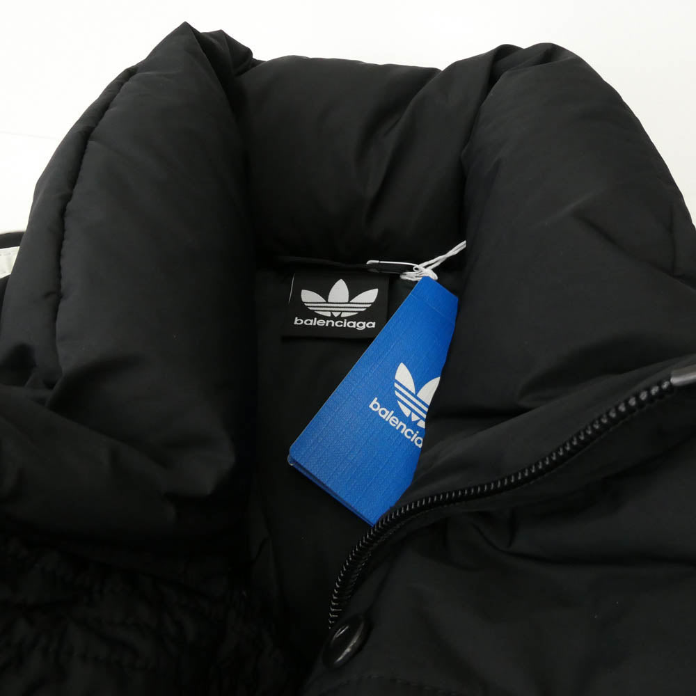 BALENCIAGA バレンシアガ 714898 TN019 ×adidas アディダス ライン オーバーサイズ ダウン ジャケット ブラック系 34【極上美品】【中古】