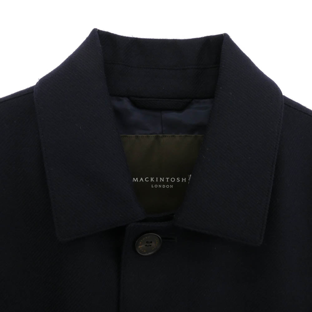Mackintosh マッキントッシュ g1b31-880-28 DUNKELD ML ダンケルド シルク混ウール ステンカラー コート ネイビー系 44【中古】