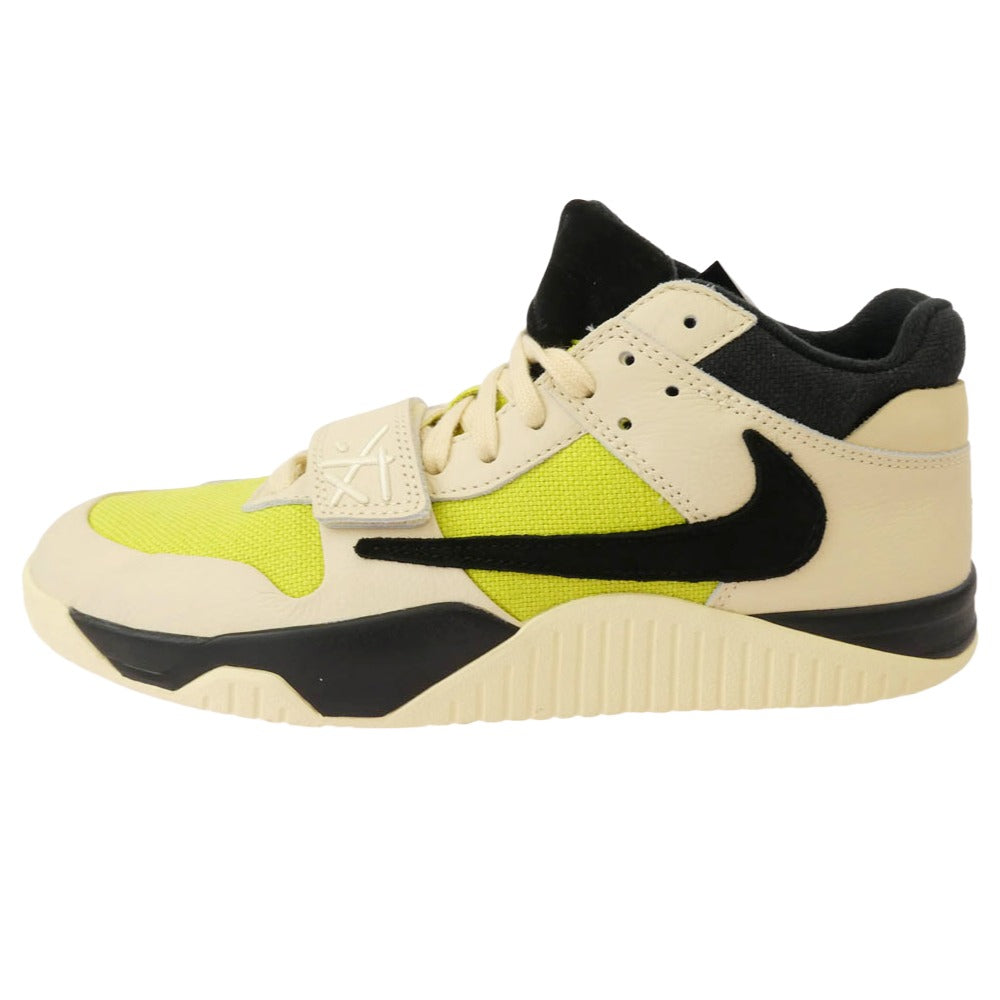 NIKE ナイキ FZ8117-102 × Travis Scott Jordan Jumpman Jack TR CJ1 T-Rexx Bright Cactus トラヴィス スコット ジョーダン ジャンプマン ジャック ブライトカクタス スニーカー ベージュ系 ライトグリーン系 27.5cm【美品】【中古】