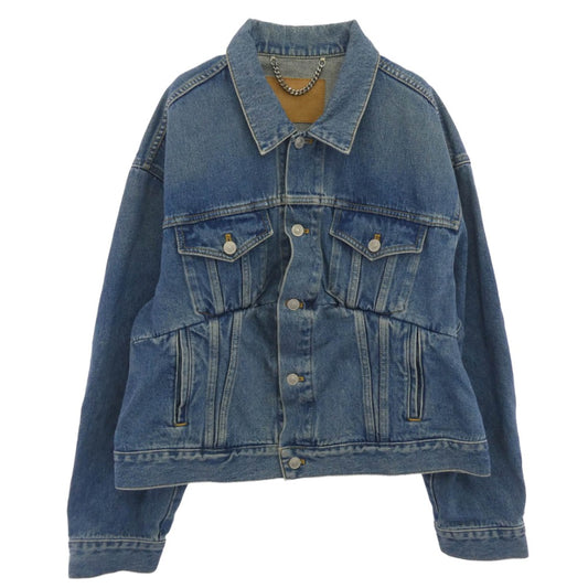 BALENCIAGA バレンシアガ 16AW 446443 TSB06 Swing Denim Jacket 再構築 スウイング デニム ジャケット インディゴブルー系 38【中古】