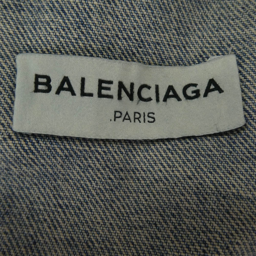 BALENCIAGA バレンシアガ 16AW 446443 TSB06 Swing Denim Jacket 再構築 スウイング デニム ジャケット インディゴブルー系 38【中古】