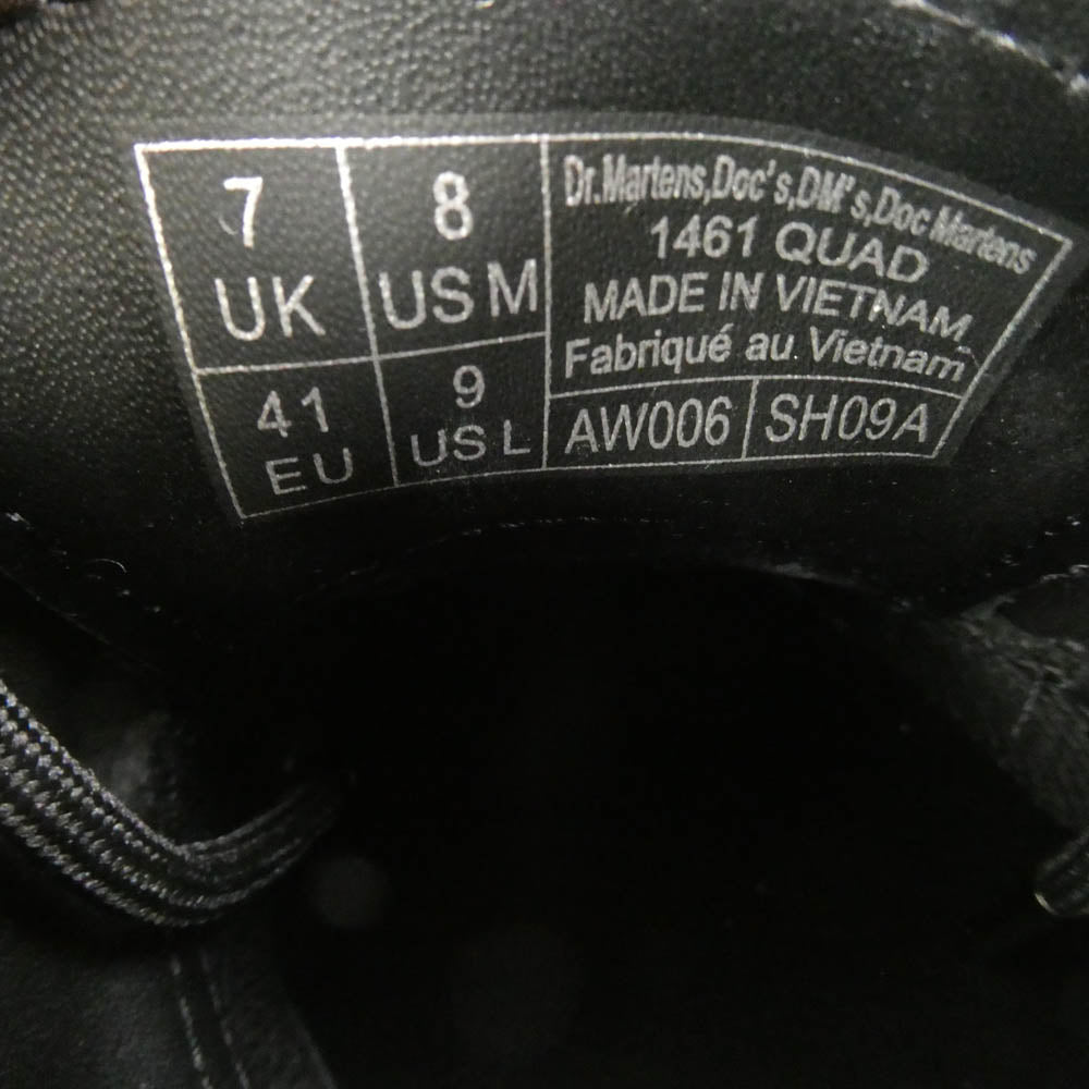 Dr.Martens ドクターマーチン 25567001 1461 QUAD 3 ホール レザー レースアップ シューズ ブラック系 US8【新古品】【未使用】【中古】