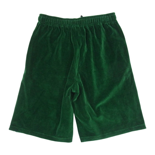 GUCCI グッチ 572728 VJA4Y BASKET PANT バイマテリアル ベロア ハーフ トラックパンツ ショートパンツ グリーン系 S【極上美品】【中古】
