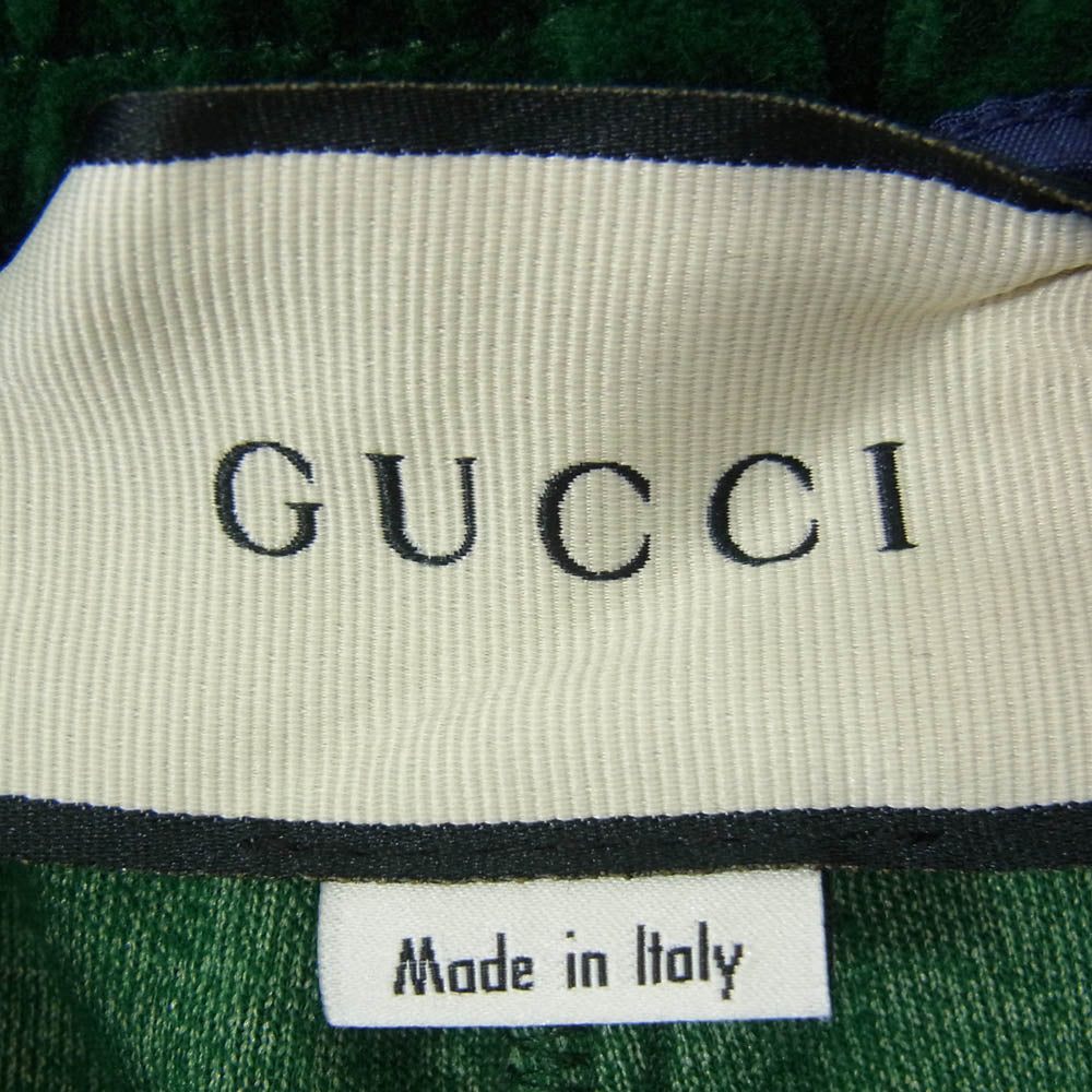 GUCCI グッチ 572728 VJA4Y BASKET PANT バイマテリアル ベロア ハーフ トラックパンツ ショートパンツ グリーン系 S【極上美品】【中古】
