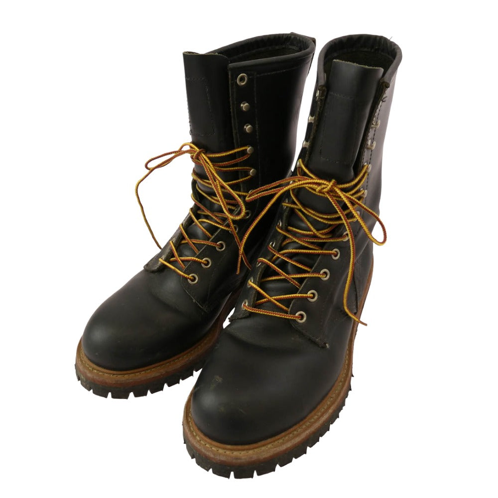 RED WING レッドウィング USA製 LOGGER ロガー レザー ワーク ブーツ ブラック系 27.5cm【中古】