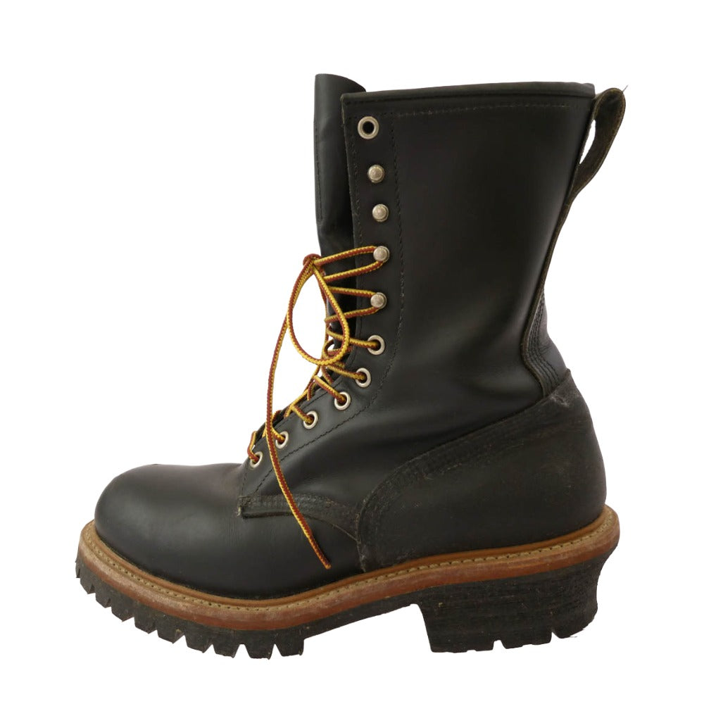 RED WING レッドウィング USA製 LOGGER ロガー レザー ワーク ブーツ ブラック系 27.5cm【中古】