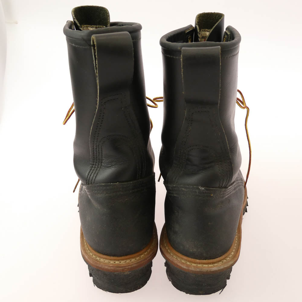 RED WING レッドウィング USA製 LOGGER ロガー レザー ワーク ブーツ ブラック系 27.5cm【中古】