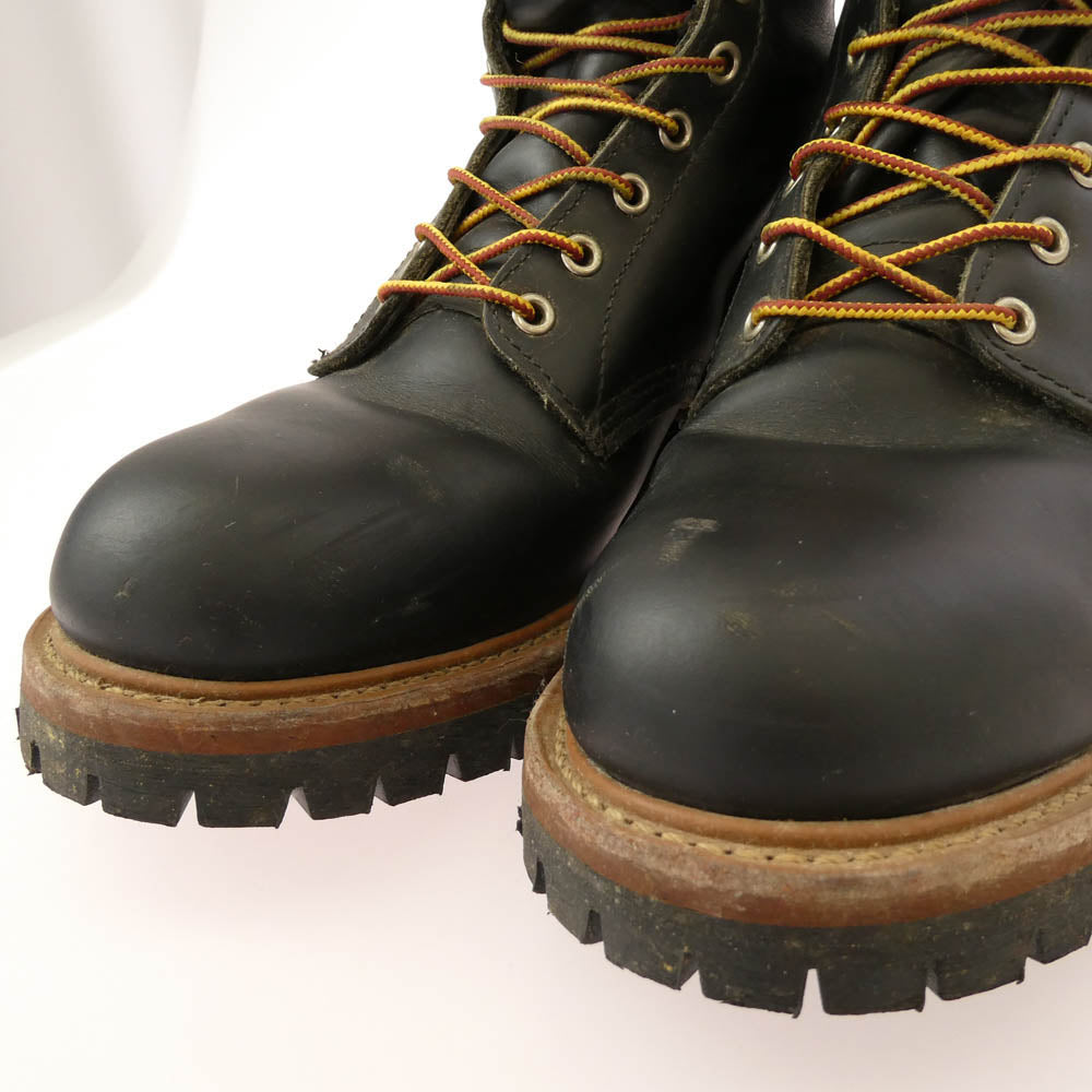 RED WING レッドウィング USA製 LOGGER ロガー レザー ワーク ブーツ ブラック系 27.5cm【中古】