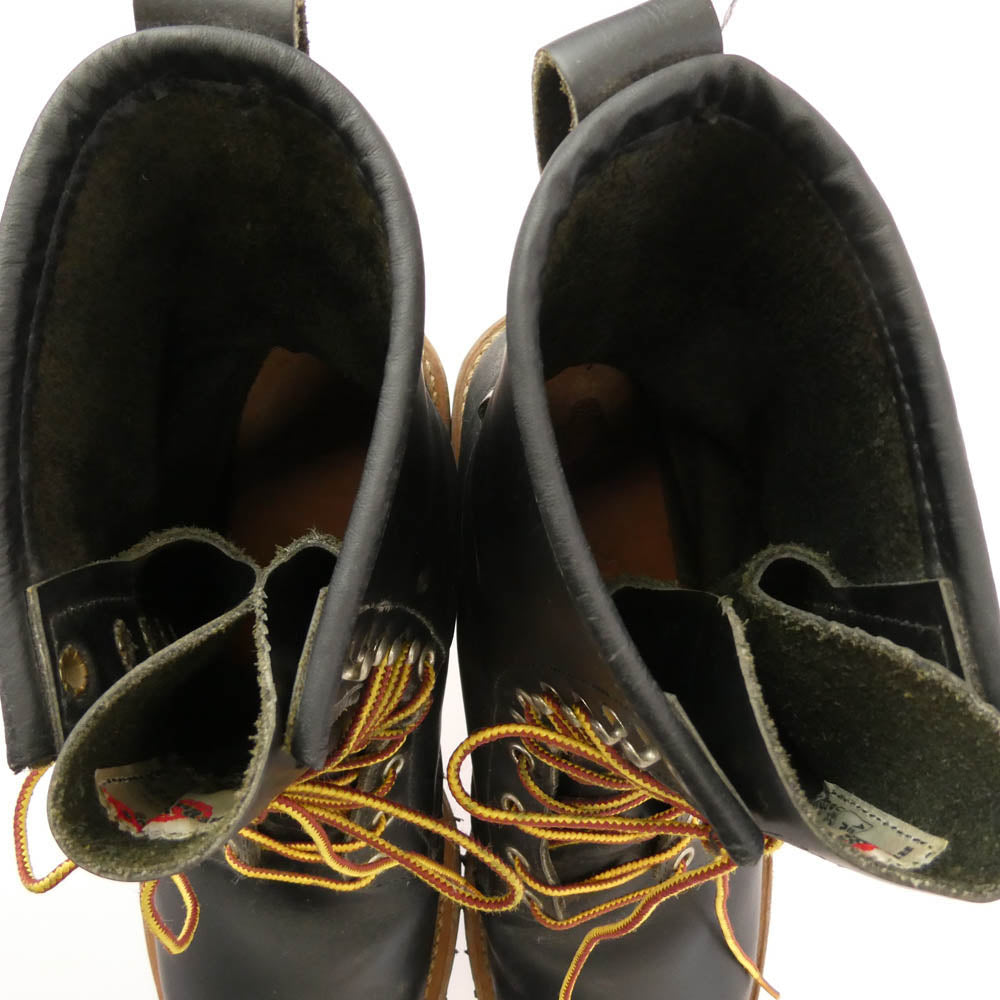 RED WING レッドウィング USA製 LOGGER ロガー レザー ワーク ブーツ ブラック系 27.5cm【中古】
