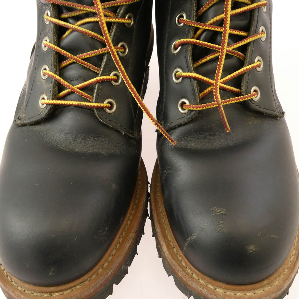 RED WING レッドウィング USA製 LOGGER ロガー レザー ワーク ブーツ ブラック系 27.5cm【中古】