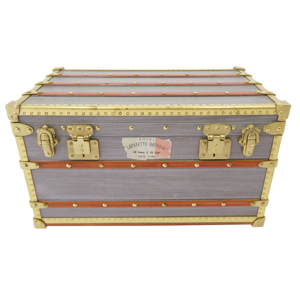 LOUIS VUITTON ルイ・ヴィトン M99455 MINI MALLE ZINC ミニマルジンク ラファイエット トランク オブジェ ペーパーウェイト トランク グレー系 ゴールド系【中古】