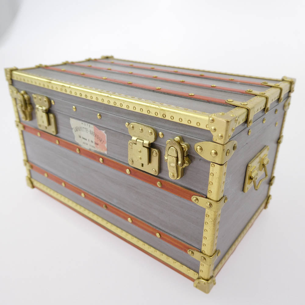 LOUIS VUITTON ルイ・ヴィトン M99455 MINI MALLE ZINC ミニマルジンク ラファイエット トランク オブジェ ペーパーウェイト トランク グレー系 ゴールド系【中古】