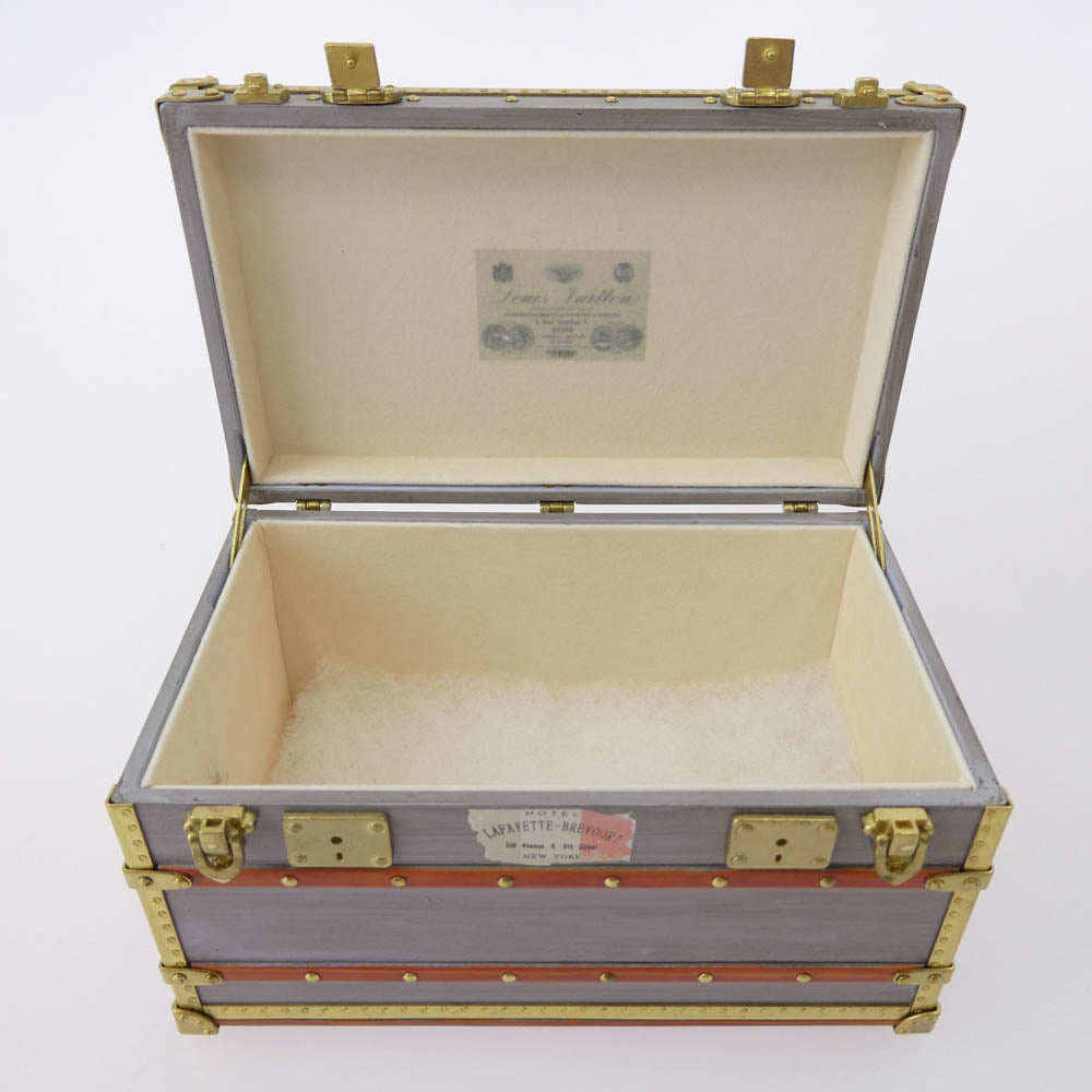 LOUIS VUITTON ルイ・ヴィトン M99455 MINI MALLE ZINC ミニマルジンク ラファイエット トランク オブジェ ペーパーウェイト トランク グレー系 ゴールド系【中古】