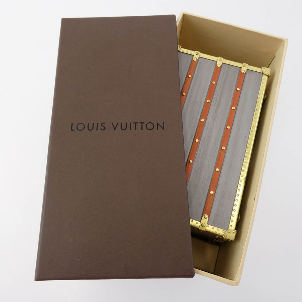 LOUIS VUITTON ルイ・ヴィトン M99455 MINI MALLE ZINC ミニマルジンク ラファイエット トランク オブジェ ペーパーウェイト トランク グレー系 ゴールド系【中古】