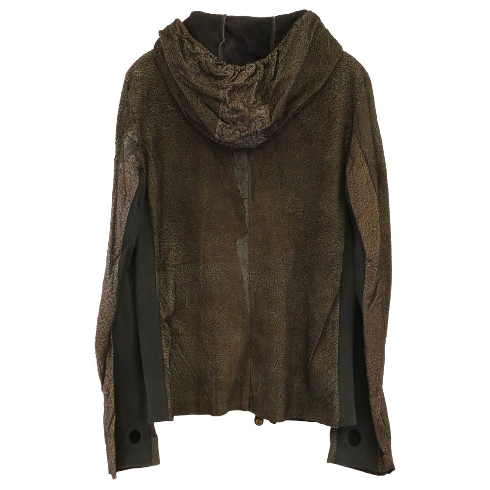 ベアフェイス ディアスキン クラッキング加工 ダブルジップ レザー ジャケット ブラウン系 44【中古】