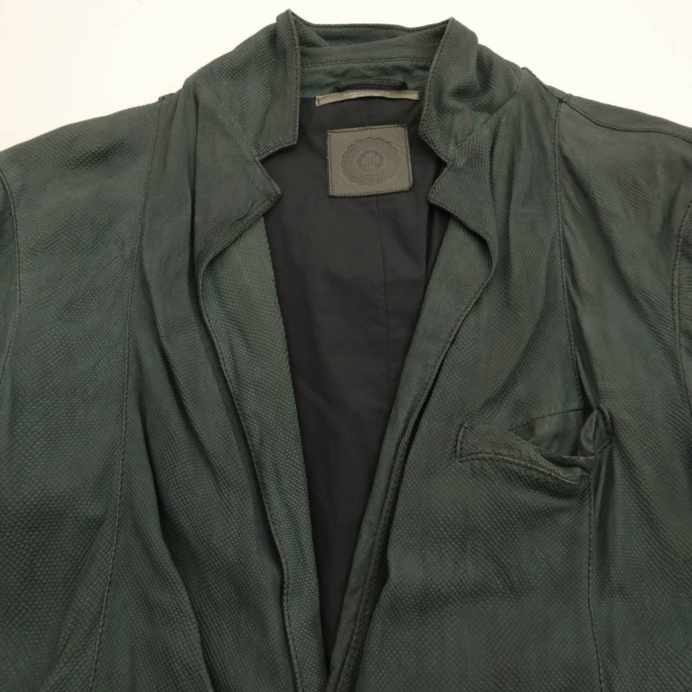 サンタクローチェ 955641 イタリア製 蛇革 スネークスキン ジャケット グリーン系 M【中古】