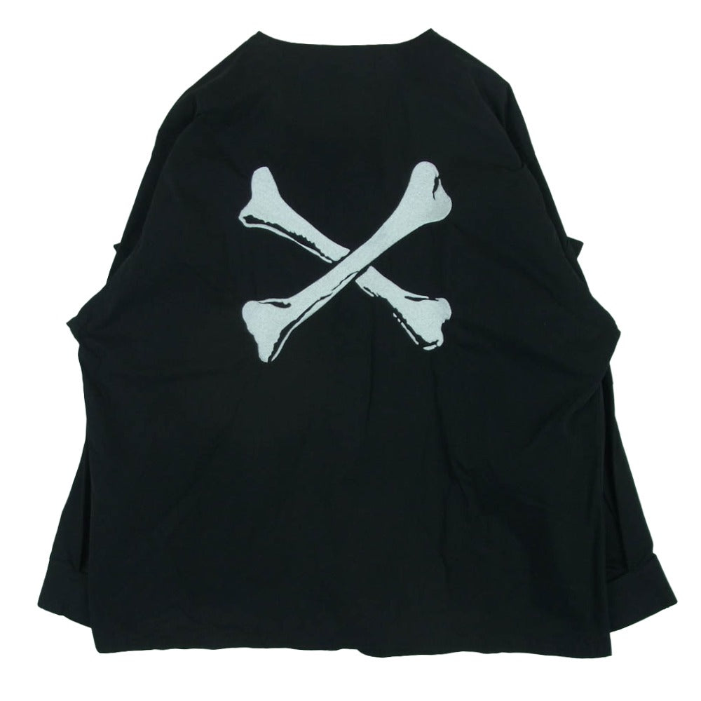 WTAPS ダブルタップス 22SS 221WVDT-SHM04 SCOUT LS NYCO.TUSSAH スカウト クロスボーン ロングスリーブ ノーカラー シャツ ジャケット ブラック系 03【中古】