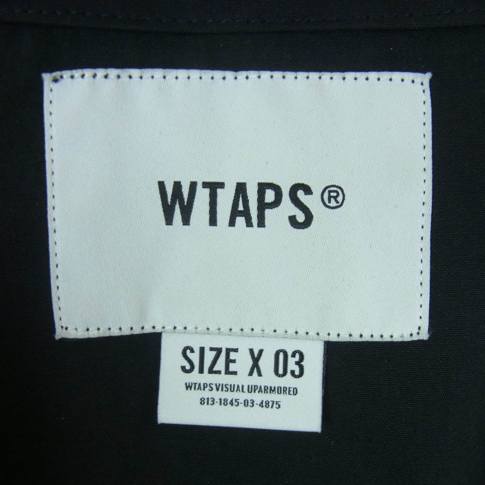WTAPS ダブルタップス 22SS 221WVDT-SHM04 SCOUT LS NYCO.TUSSAH スカウト クロスボーン ロングスリーブ ノーカラー シャツ ジャケット ブラック系 03【中古】