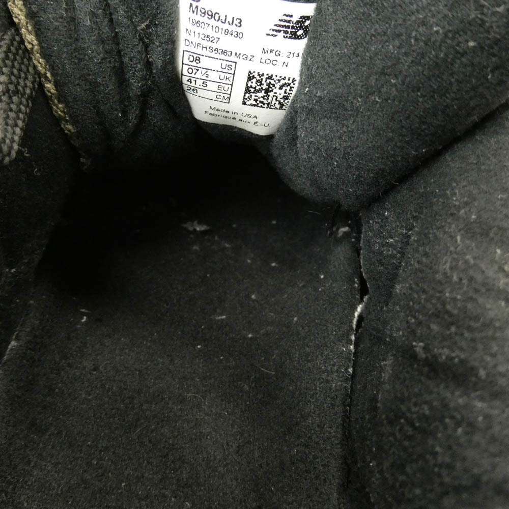 NEW BALANCE ニューバランス M990JJ3 × JJJJound ジョウンド 990V3 Slate Black ストレート ブラック ブラック系 ブラウン系 26cm【中古】