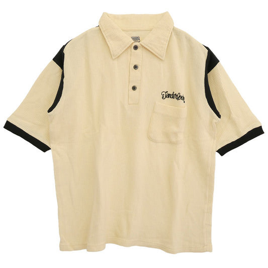 TENDERLOIN テンダーロイン T-POLO SHT チェーンステッチ ロゴ 半袖 ポロシャツ ホワイト オフホワイト系 M【中古】