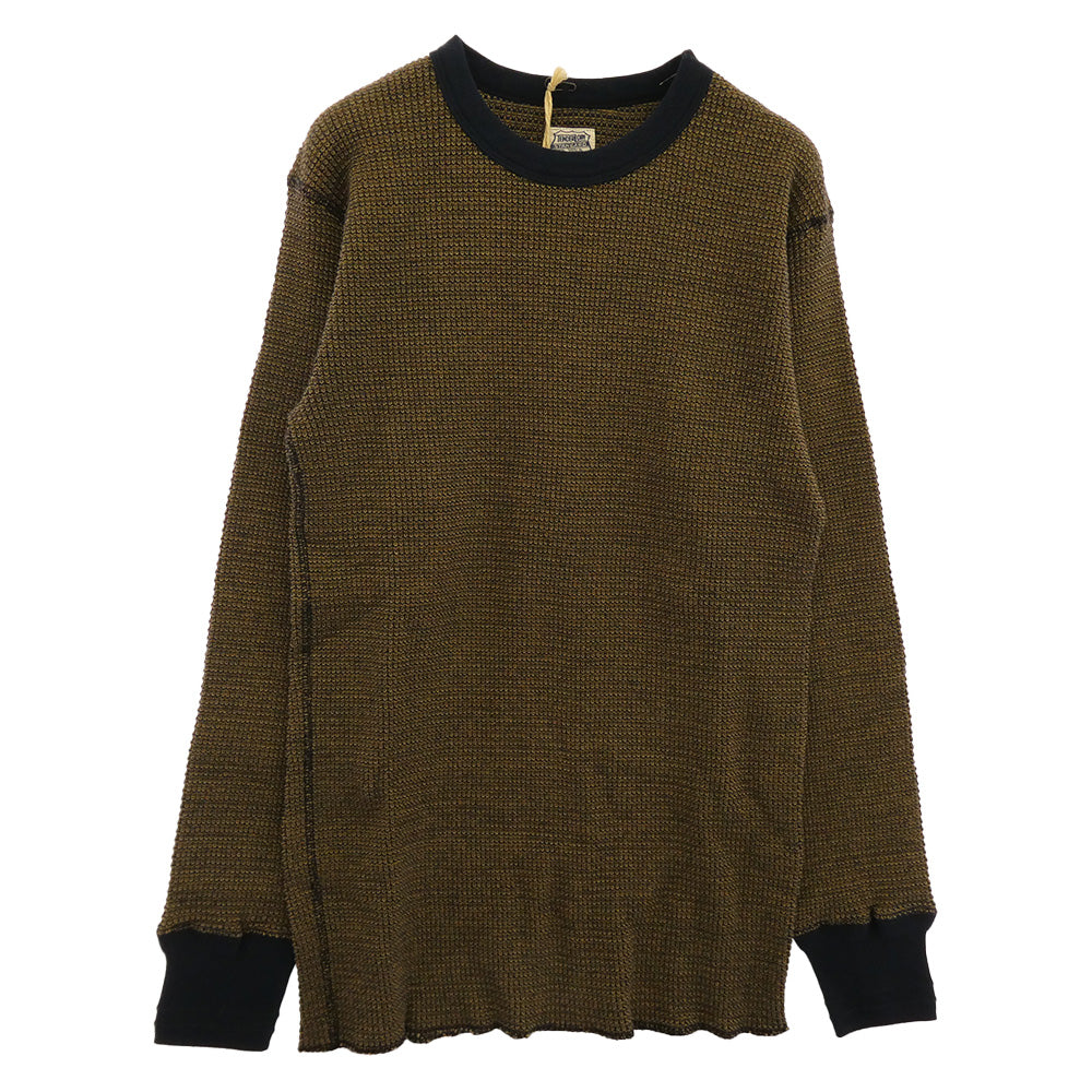 TENDERLOIN テンダーロイン T-THERMAL MIX ワッフル ミックス コットン サーマル カットソー カーキ ネイビー系 M【極上美品】【中古】