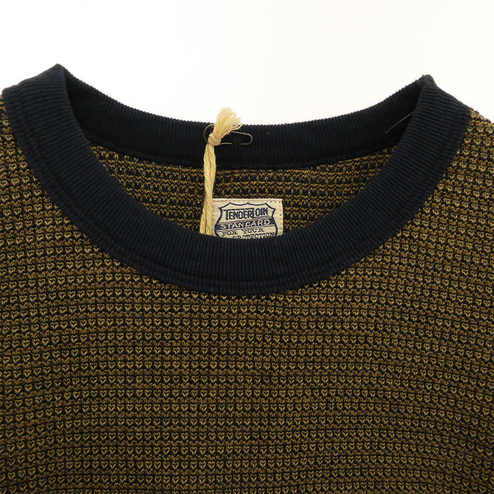 TENDERLOIN テンダーロイン T-THERMAL MIX ワッフル ミックス コットン サーマル カットソー カーキ ネイビー系 M【極上美品】【中古】