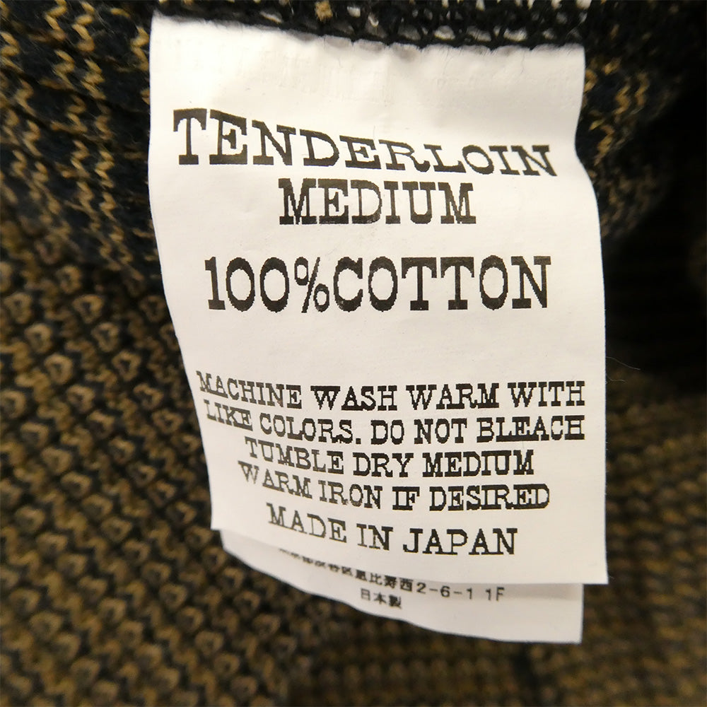 TENDERLOIN テンダーロイン T-THERMAL MIX ワッフル ミックス コットン サーマル カットソー カーキ ネイビー系 M【極上美品】【中古】