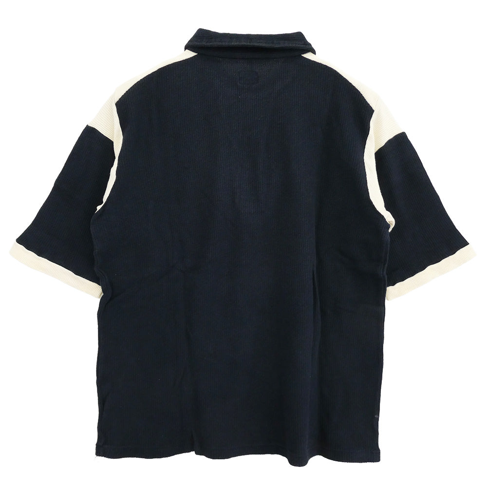 TENDERLOIN テンダーロイン T-POLO SHT ロゴ チェーンステッチ ロゴ 半袖 ポロ ボーリンフ シャツ ネイビー ネイビー系 M【中古】