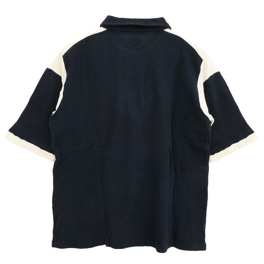 TENDERLOIN テンダーロイン T-POLO SHT ロゴ チェーンステッチ ロゴ 半袖 ポロ ボーリンフ シャツ ネイビー ネイビー系 M【中古】