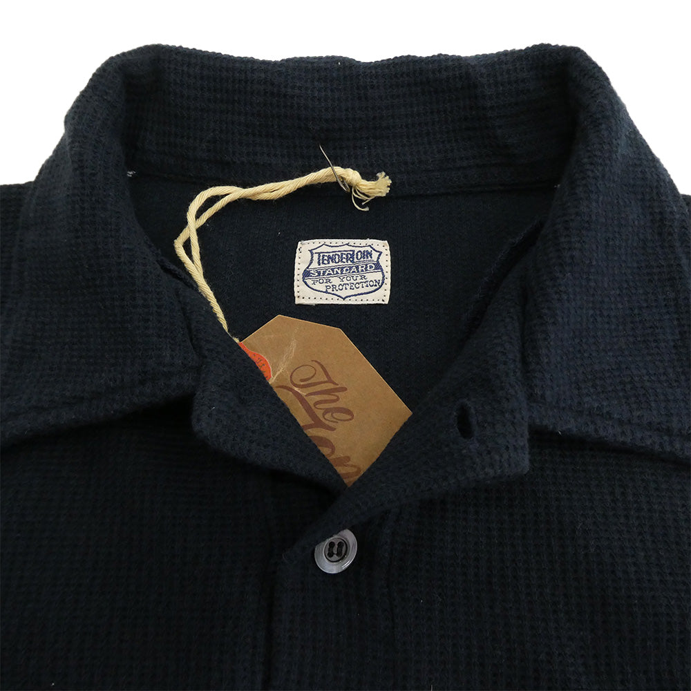 TENDERLOIN テンダーロイン T-POLO SHT ロゴ チェーンステッチ ロゴ 半袖 ポロ ボーリンフ シャツ ネイビー ネイビー系 M【中古】