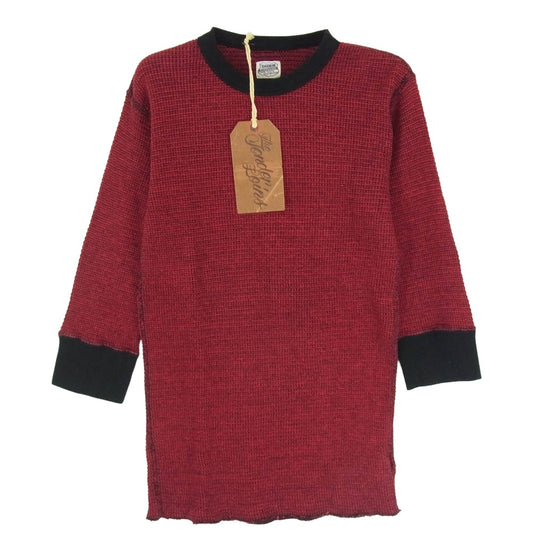 TENDERLOIN テンダーロイン T-WAFFLE MIX 7分丈 ワッフル コットン サーマル カットソー レッド系 M【美品】【中古】