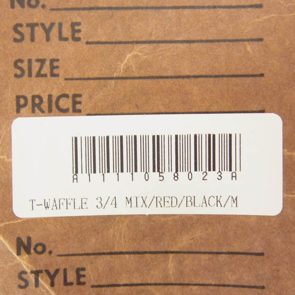 TENDERLOIN テンダーロイン T-WAFFLE MIX 7分丈 ワッフル コットン サーマル カットソー レッド系 M【美品】【中古】