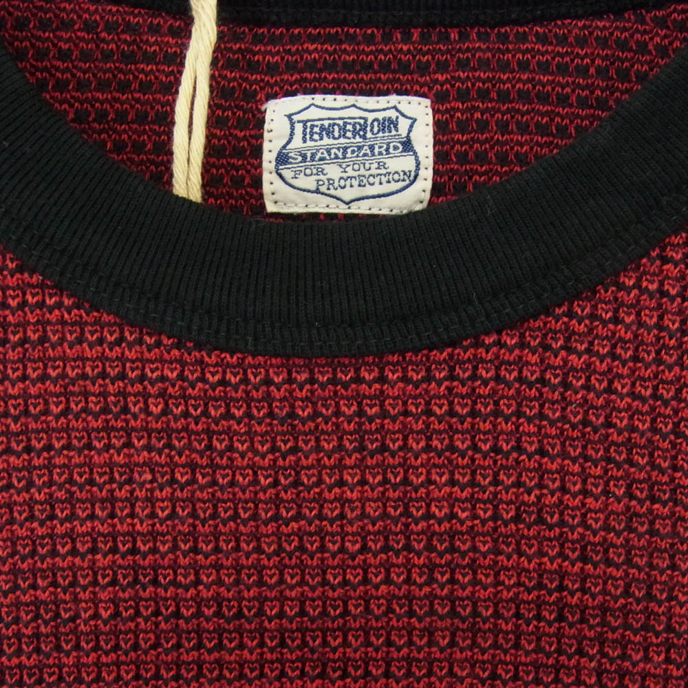 TENDERLOIN テンダーロイン T-WAFFLE MIX 7分丈 ワッフル コットン サーマル カットソー レッド系 M【美品】【中古】