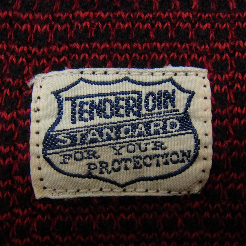 TENDERLOIN テンダーロイン T-WAFFLE MIX 7分丈 ワッフル コットン サーマル カットソー レッド系 M【美品】【中古】