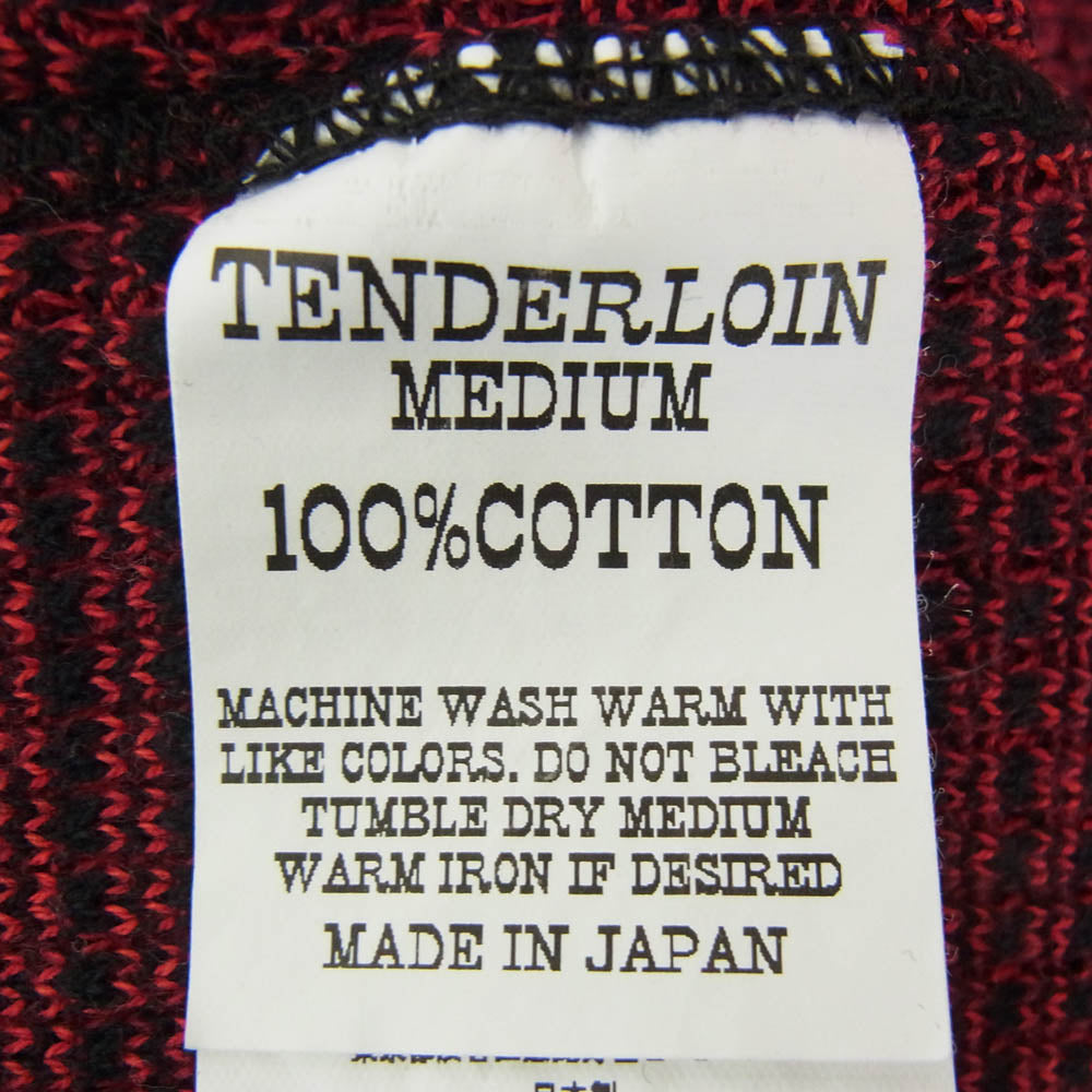 TENDERLOIN テンダーロイン T-WAFFLE MIX 7分丈 ワッフル コットン サーマル カットソー レッド系 M【美品】【中古】
