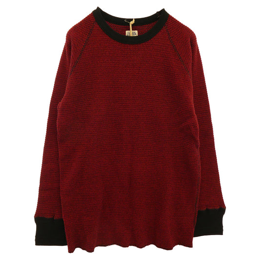 TENDERLOIN テンダーロイン T-THERMAL MIX ワッフル ミックスコットン サーマル カットソー レッド レッド系 M【極上美品】【中古】