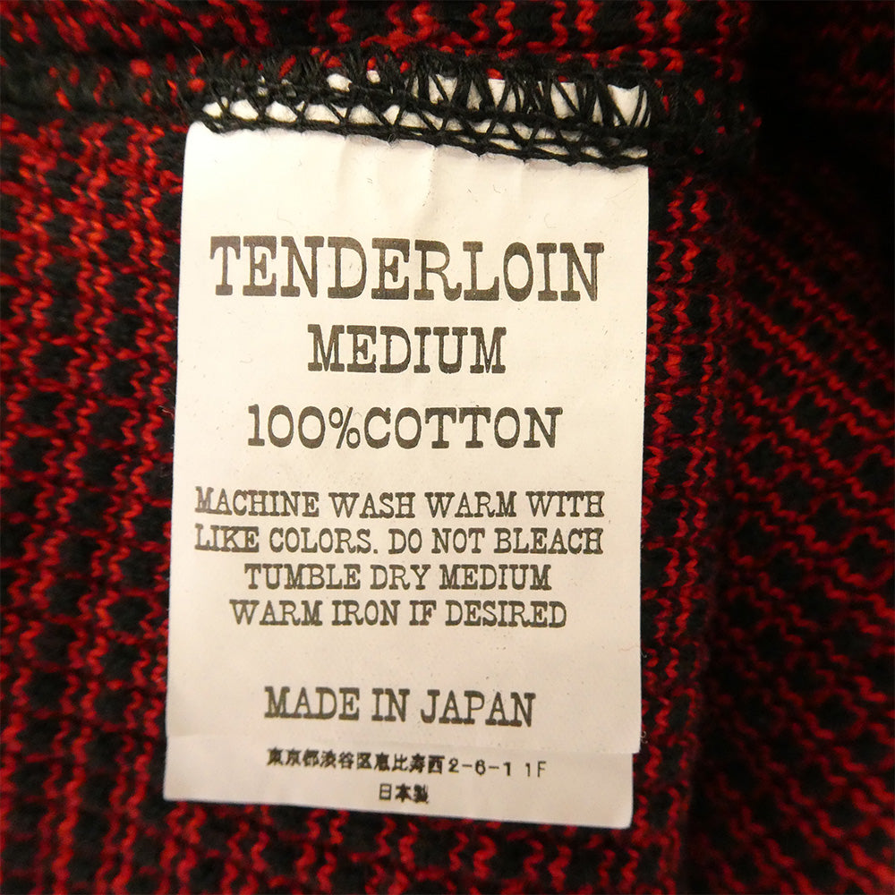 TENDERLOIN テンダーロイン T-THERMAL MIX ワッフル ミックスコットン サーマル カットソー レッド レッド系 M【極上美品】【中古】